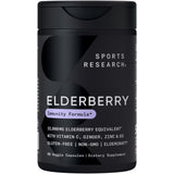 Sports Research Elderberry + D3 5000iu with Zinc, Ginger & Vitamin C - Daily Immune Support Supplement for Adults - Non-GMO Project Verified (60 Veggie Capsules)