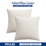 MIULEE Pack of 2 Velvet Soft Solid Decorative Square Throw Pillow Covers Set Christmas Cushion Case for Spring Sofa Bedroom Car 20x20 Inch 50x50 cm