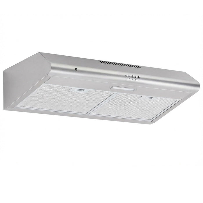 30 Inch Under Cabinet Range Hood – Stainless Steel Stove Vent Hood, 750 CFM Mechanical Control, 3-Speed Exhaust Fan, LED Lighting, Reusable Baffle Filters – 110V US Standard
