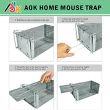 AOK Home Mouse Trap Rat Trap Rodent Trap Live Catch Cage Easy to Set Up and Reuse 11x6x4.5 inch