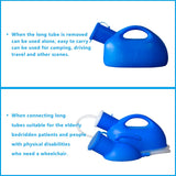 Men's urinal with hand-held portable urine cup 2000 ml large capacity male urinals for elderly hospital beds wheelchair (Blue)