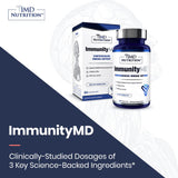 1MD Nutrition ImmunityMD - Immune Health Probiotic | Potent, Doctor-Selected Probiotic Strains with Prebiotic - Promote Overall Immune System Strength, Reduce Everyday Stress | 60 Capsules (2 Pack)