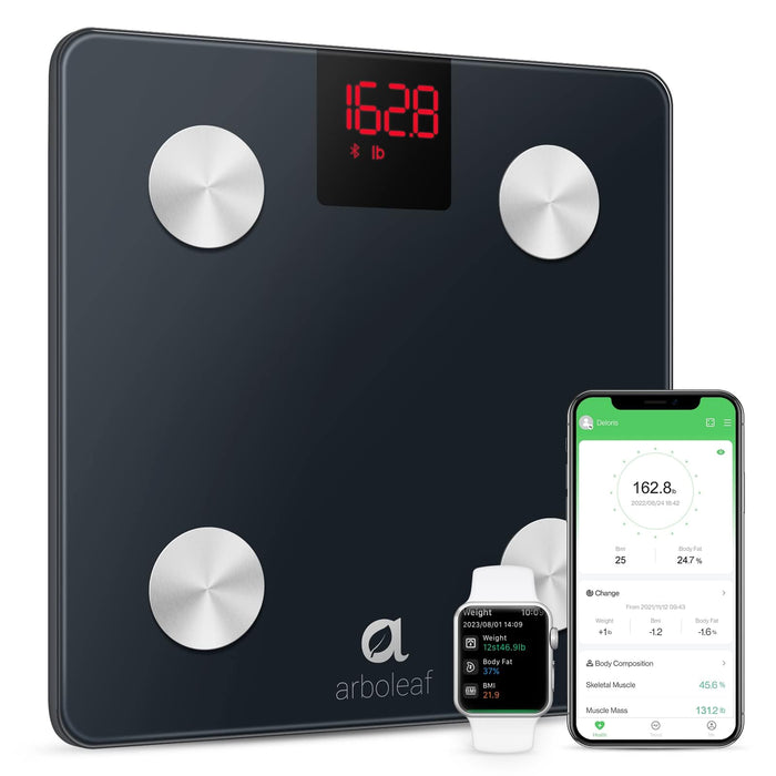 arboleaf Scales for Body Weight, FSA HSA Store Eligible Weight Scale with Body Fat, Digital Bathroom Scale, Smart Bluetooth Body Fat Scale Sync 14 Body Composition Analyzer with Other Fitness Apps