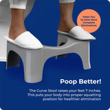 Squatty Potty The Original Bathroom Toilet Stool, Curve Lightweight with Sleek and Modern Design, Gray, 7"