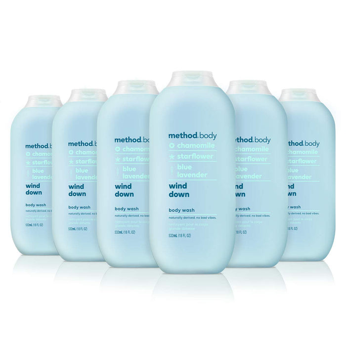 Method Body Wash, Wind Down, 18 oz, 6 pack, Packaging May Vary