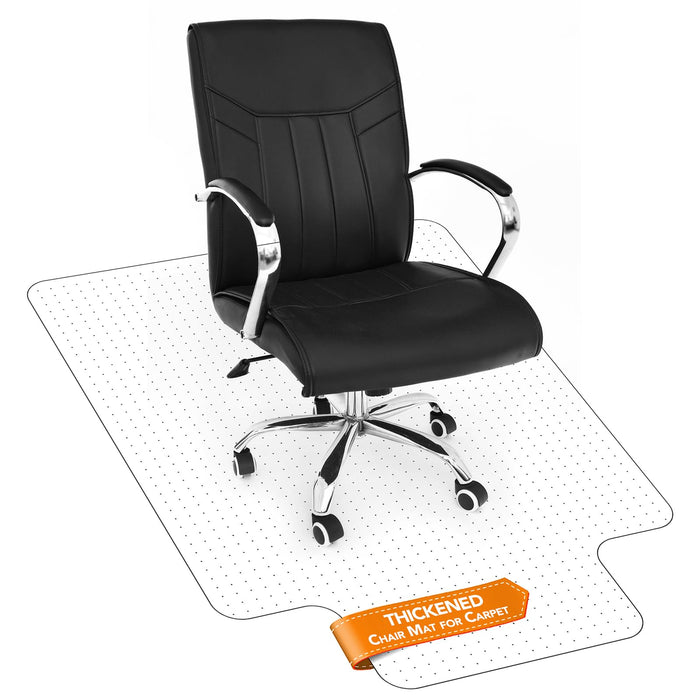 Thickened Chair Mat for Carpet- 47.5" x 35.5" Low Pile Carpet Protector for Office Computer Desk Chair. Heavy Duty Desk Chair Mat for Carpeted Floors