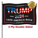 Trump 2024 Flag 3x5 Outdoor Made in usa Double Sided 3ply Take America Back Donald Trump Flags 2024 Heavy Duty for President Trump Flags with 2 Brass Grommets Fade Resistant for Indoor Outside Decorations