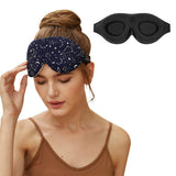 ALASKA BEAR Sleep Mask Women Men with Molded Eye Cups, Well-Contoured 3 D Extra-Plush Soft Memory Foam Blackout Eye Mask Zero Pressure on Eyelids & Eyelashes w Earplugs Set - Silent Night Stars