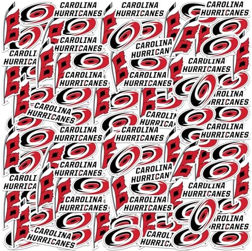 NHL Logo Carolina Hurricanes 100ct Vinyl Large Deluxe Stickers Variety Pack - Laptop, Water Bottle, Scrapbooking, Tablet, Skateboard, Indoor/Outdoor