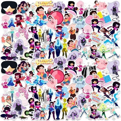 Steven Universe 100ct Vinyl Large Deluxe Stickers Variety Pack - Laptop, Water Bottle, Scrapbooking, Tablet, Skateboard, Indoor/Outdoor