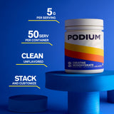 Podium Nutrition, Solos | Creatine Monohydrate, 50 Servings, Unflavored, Boost Athletic Performance