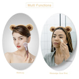 Beviliu 4 Packs Brown Bear Ears Headband, Cute Fluffy Ear Hairband Animal Head Wear for Party Cosplay Costume Makeup Washing Face Headband Hair Hoop, Adults Women, Christmas Gift