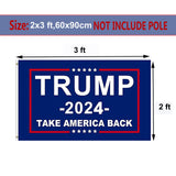 Trump 2024 Flag Double Sided 2x3 Outdoor Take America Back -Trump Flags Banner Heavy Duty Durable Polyester 3 Ply with Brass Grommets for Indoor Outdoor