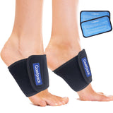 Comfpack Cold Therapy Wrap with 2 Packs & 2 Sleeves for Pain Relief, Reusable Gel Ice Packs for Foot Plantar, Wrist, Ankle, for Sprains, Muscle Pain, Bruises, Injuries, Black