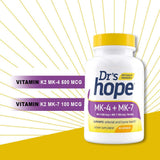 Dr’s Hope Vitamin K2-90 Capsules with 500 mcg MK4 + 100 mcg MK7 | Bone and General Health Support | High-Potency K-2 Vitamins Supplement - 1 Capsule Daily