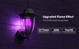 Morsatie 【Upgraded】 LED Flame Light Bulbs, 4-Mode Flickering Light Bulbs with Upside Down Effect, E26 Fire Light Bulb for Halloween Christmas Party Porch Patio Indoor Outdoor Decoration, 4 Purple