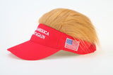 KAABEE Trump Hat 2024 Make America Great Again MAGA Hat Baseball Cap with Wig Hair Embroidered Adjustable