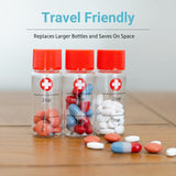 Allermates 3 Pack of Travel Size, Mini Meds Bottles for Liquid Medicines