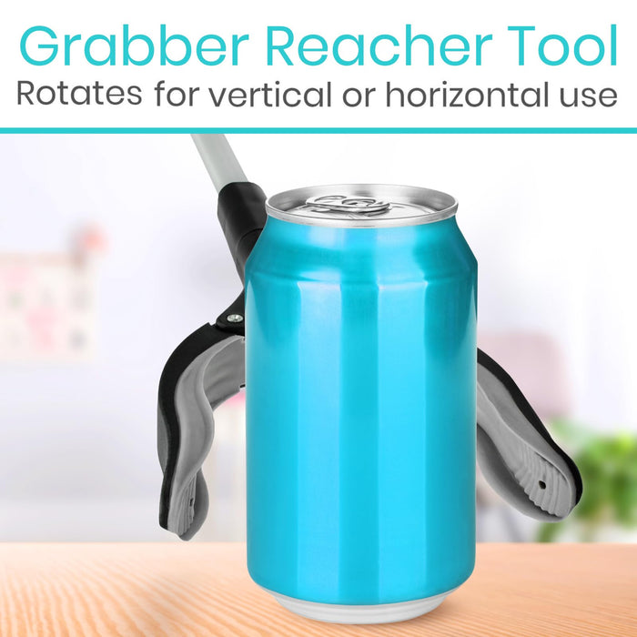 Vive Reacher Grabber Tool - 32" Extra Long Pickup Aid (2 Pack) - Trash Picker Upper, Rotating Hand, Heavy Duty Grip Arm - Reaching Assist for Litter, Elderly, Garden Nabber, Disabled, Handicap Arm