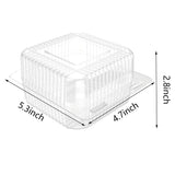 120 Pcs Clear Plastic Hinged Take Out Containers Disposable Clamshell Food Cake Containers with Lids 5.3 x 4.7 x 2.8 inch for Dessert, Cakes, Cookies, Salads, Pasta, Sandwiches