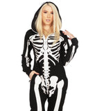 Tipsy Elves Halloween Skeleton Costume for Women - Comfy Easy Adult Onesie Jumpsuit - Front and Back Print with Zip Up Mask - Women's White Skeleton Jumpsuit Halloween Costume Size XX-Large