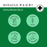 Miracle Plus Natural Arnica Bruise Body Gel | Arnica Montana Lotion For Thin Skin Bruising And Swelling After Surgery | Extra Strength Vitamin K Cream | Skin Care Arnica Ointment For Bruises, 4 Oz