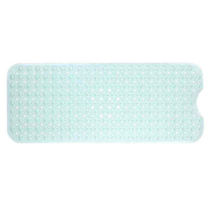 SlipX Solutions Power Grip Extra Long Bath Tub & Shower Mat 39x16, Wet Floor Non-Slip for Elderly & Kids Bathroom, 30% Longer Bathtub Mats, 200 Suction Cups, Drain Holes (1, Translucent Light Green)
