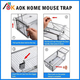 AOK Home Live Humane Cage Trap for Squirrel Mouse Rat Mice Rodent Animal Catcher for Indoor and Outdoor Small Animal 11x5.5x4.5 inch