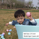 MoonxHome Ball Pit Balls for Kids, 200 pcs 2.15" Thicken Soft Plastic Crush Proof Ball Pit Balls BPA Phthalate Free Toy Balls, Ideal Gift for Christmas, White Blue Light-Blue