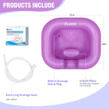 Cehim Inflatable Shampoo Basin - Portable Shampoo Bowl, Hair Washing Basin for Bedridden, Disabled,Injured, Hair Wash Tub for Dreadlocks and at Home Sink Washing (Purple)