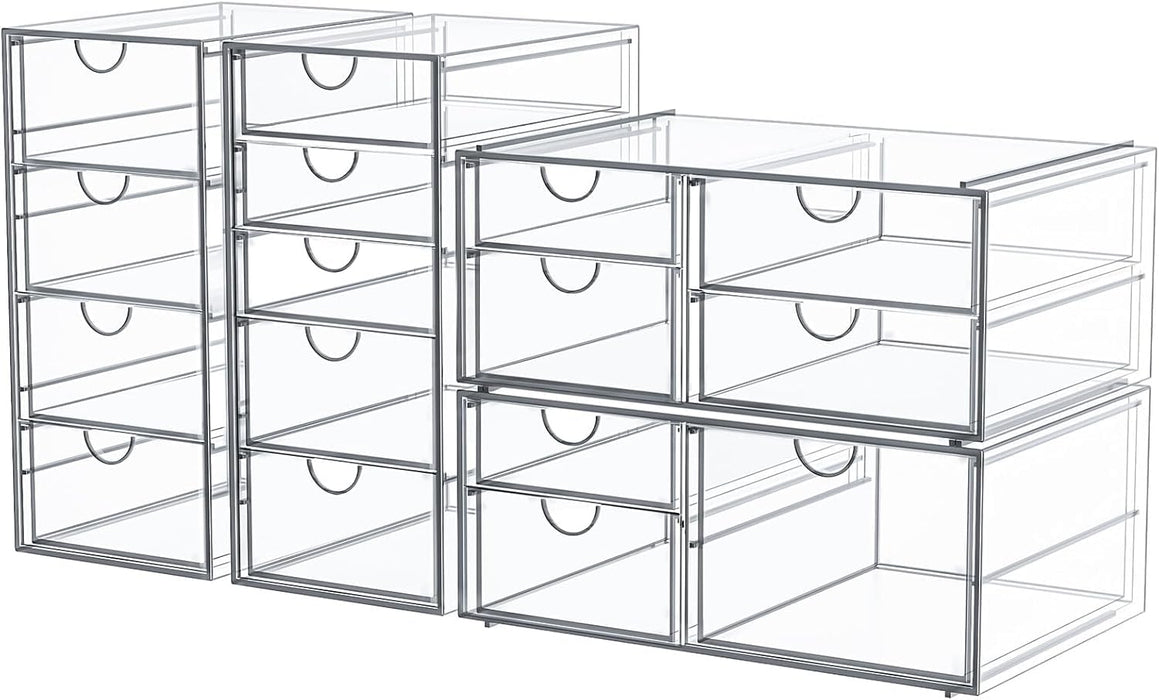 caktraie Acrylic16-Drawer Storage & Makeup Organizer for Desk