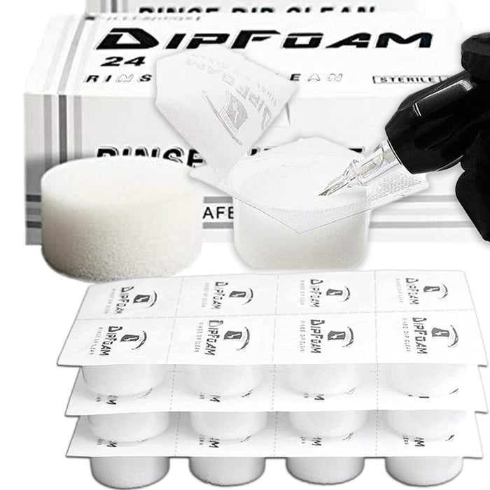 MIUXIA Dip Foam - 24Pcs Dip Cups Rinse Caps Tip Rinse Dip Clean Professional Cartridge Dip Foam Cleaning