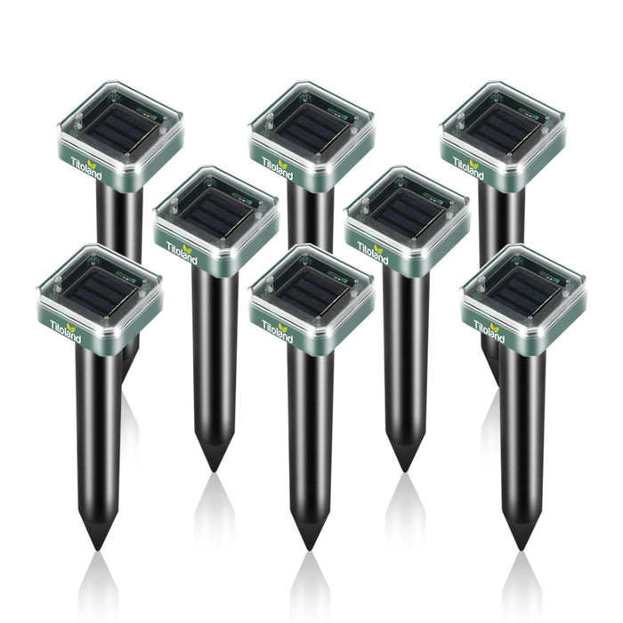 Mole Repellent Solar Powered for Lawns, 8 Pack Gopher Repellent Ultrasonic Solar Powered for Outdoor & Solar Mole Groundhog Vole Rodent Repellent for Yard