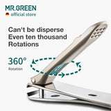 MR.GREEN Nail Clippers Curved Blades Fingernail Cut Nippers Manicure Scissors Stainless Steel Pedicure Tools (Large+Glass File)