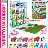 Potty Time Adventures Potty Training Chart by Lil ADVENTS - Farm Animals with 14 Wood Block Toy Prizes - Potty Training Advent Game - Wooden Block Toys, Reward Chart, Activity Board & Stickers