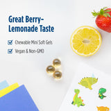Nordic Naturals Children's DHA Vegetarian - Kids DHA Omega-3 Supplement -Algae Oil - Berry Lemonade Mini Chewables - Plant-Based Formula for Ages 3+ - 120 Soft Gels - 40 Servings