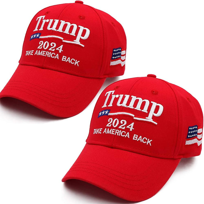 Trump Hat 2024, MAGA Hat, 2 Pack Make America Great Again Hat, Trump Merchandise, 45 47 Hat, Donald Trump Hats for Men Women 2024, Campaign Hat Trump Cap Red