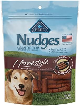 Blue Buffalo Nudges Homestyle Natural Dog Treats, Chicken and Pork, 12oz Bag