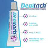 Denttach Denture Adhesive, Thermoplastic Denture Adhesive and Cushion, Comfortable Denture Fit for up to 7 Days, Zero Glue, Zinc Free, Longest Holding Denture Reliner (Pack of 3)