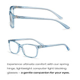 Readerest Blue Light Blocking Reading Glasses (Light Blue, 1.75 Magnification) Computer Eyeglasses With Thin Reflective Lens, Antiglare, Eye Strain, UV Protection, Stylish For Men And Women