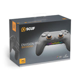 SCUF ENVISION PRO Wireless PC Only Gaming Controller - Five Remappable G-Keys - Remappable Back Paddles - Instant Triggers - ICUE Compatible - Steel Gray