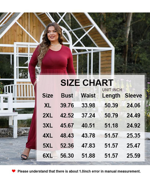 LONGYUAN Women Plus Size Dresses Christmas Casual Long Sleeve Comfy Maternity Dress with Pockets Burgundy 2XL