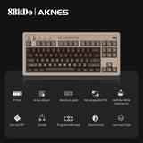 AKNES 8Bitdo Retro Mechanical Keyboard,80% Wireless Hot Swappable Gaming Keyboard with 87 Keys,Dual Super Programmable Buttons&Super Stick Bluetooth/2.4GHz/USB-C for Windows and Android - C64 Edition