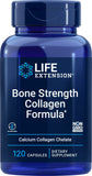 Life Extension Bone Strength Collagen Formula, Calcium Collagen chelate, Calcium fructoborate, Vitamin D3, Magnesium Citrate, Silicon, Dried Plum Extract, Boron, Gluten-Free, Non-GMO, 120 Capsules