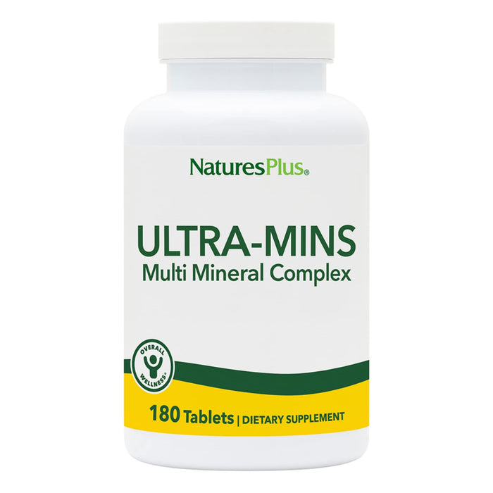 Natures Plus Ultra Mins - 180 Vegetarian Tablets - High Potency Whole Food Amino Acid Chelated Complex Supplement, Promotes Bone Health, Energy Booster - Gluten-Free - 90 Servings