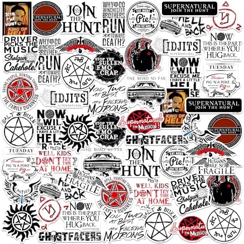 Supernatural Limited Color 50ct Vinyl Large Deluxe Stickers Variety Pack - Laptop, Water Bottle, Scrapbooking, Tablet, Skateboard, Indoor/Outdoor