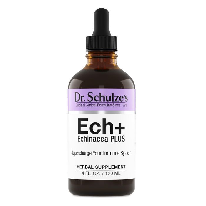 Dr. Schulze's Echinacea Plus | Echinacea Root and Seed | All Organic Extract | Gluten-Free & Non-GMO for Immune System Support | 4 oz