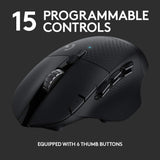 LOGITECH G604 LIGHTSPEED Gaming Mouse with 15 programmable controls, up to 240 hour battery life, dual wireless connectivity modes, hyper-fast scroll wheel - Black