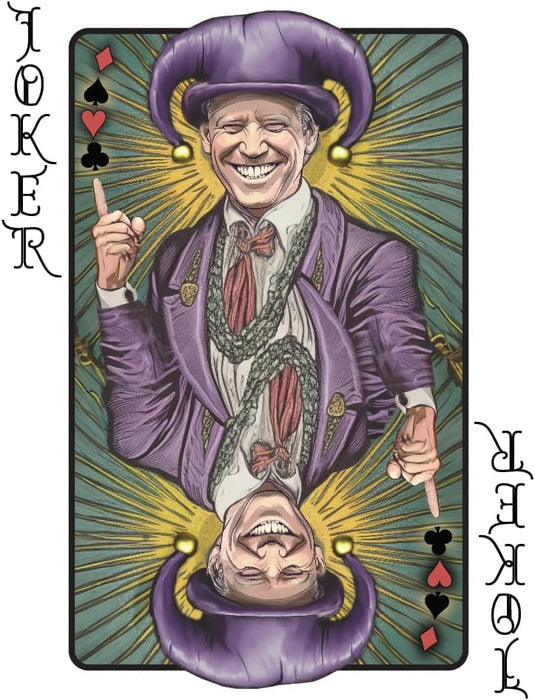 END THE WOKENESS: Trump Family Poker Playing Cards - Made in America - Premium Collectible Deck Featuring Trump, Melania, Trump Jr., and Biden Joker Cardstock for Poker Nights - 52 Cards + 2 Jokers