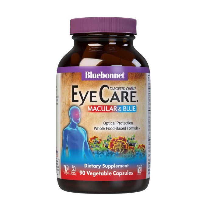 Bluebonnet Nutrition Targeted Choice Eye Care, Supports Eye Health and Macular Protection, Gluten & Dairy Free, Kosher-Certified, Vegan, 45 Servings, Light Grey, Macular & Blue, 90 Count